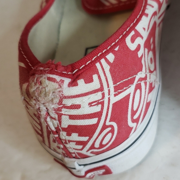 Vans Red & White Sneakers Size 8 - Picture 6 of 11